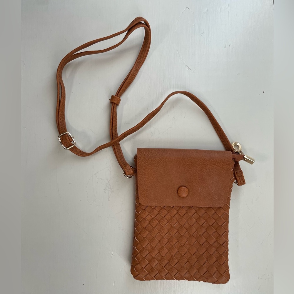 Leather-feel crossbody bag